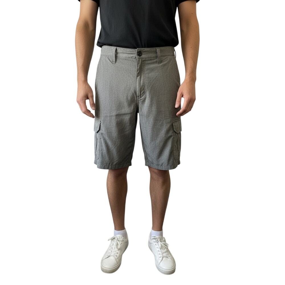 IRON CO. Men's Gray Cargo Shorts Size 32 Polyester/Spandex